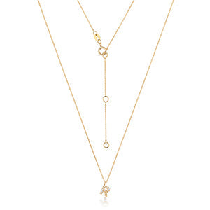 Collier Cervin Blanc avec initiale R en diamant et or 18 carats