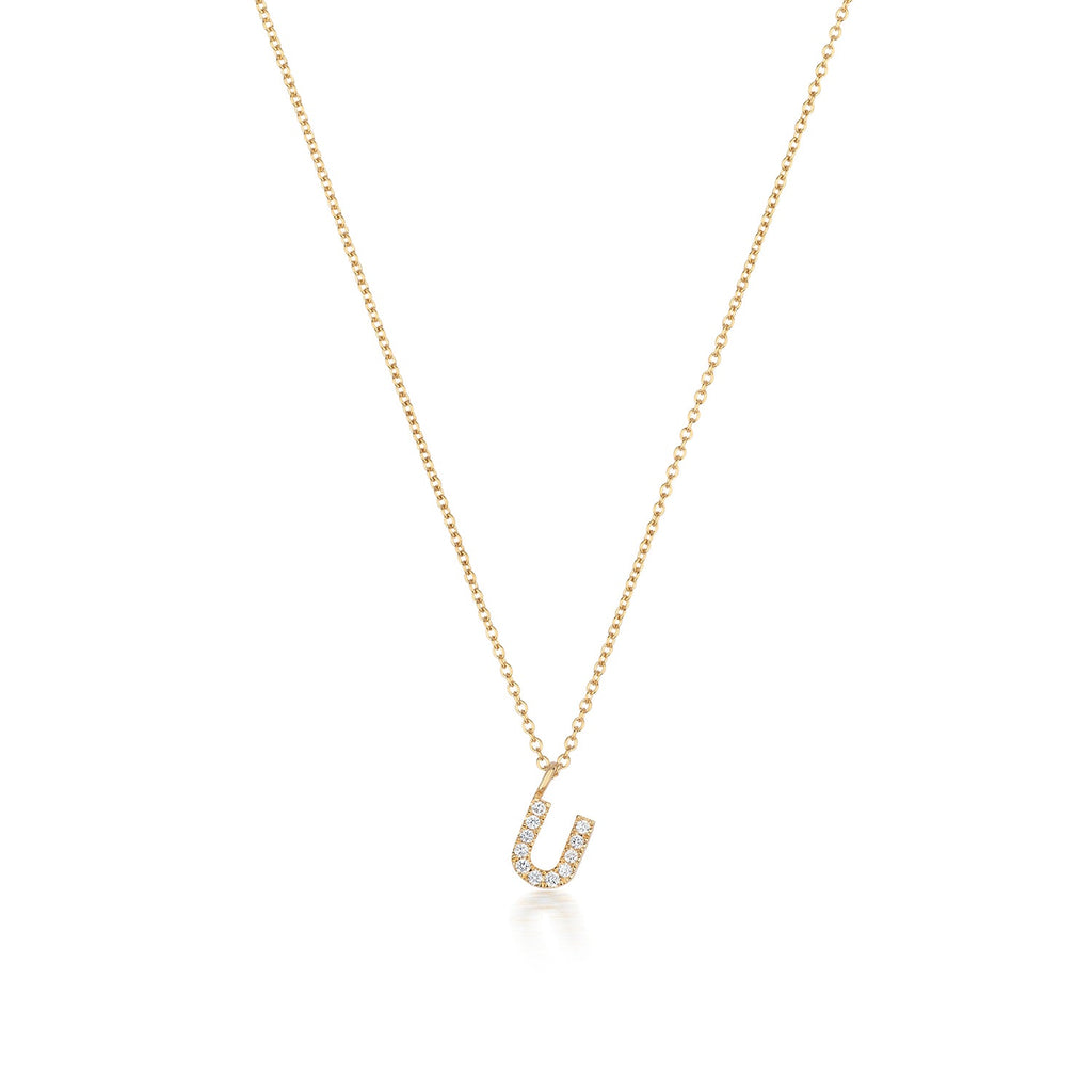 Cervin Blanc DIAMOND INITIAL U NECKLACE IN 18CT GOLD