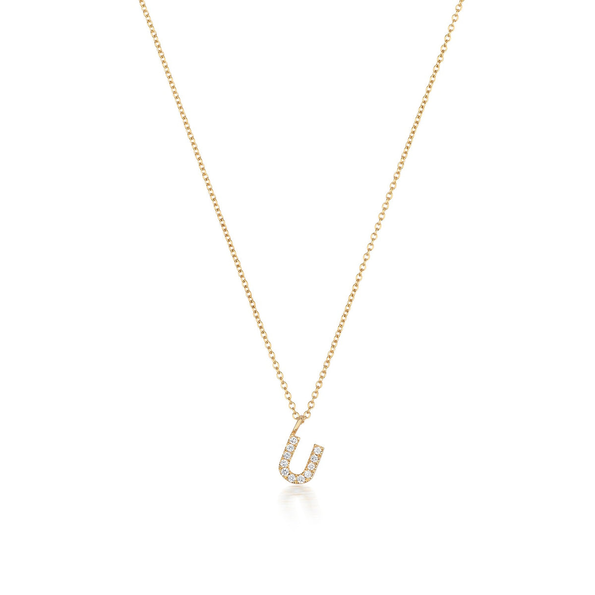 Cervin Blanc DIAMOND INITIAL U NECKLACE IN 18CT GOLD