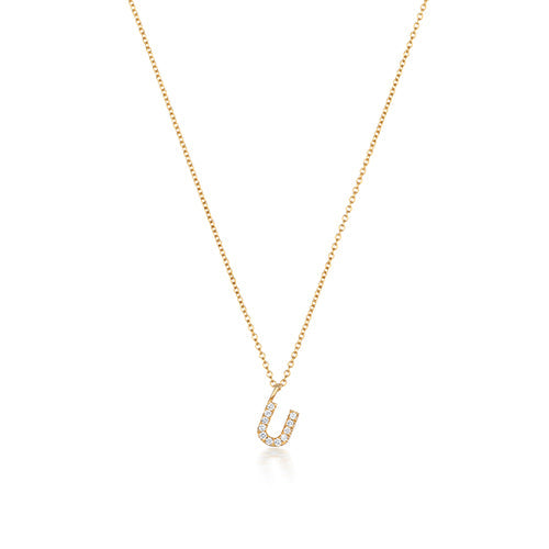 Cervin Blanc DIAMOND INITIAL U NECKLACE IN 18CT GOLD