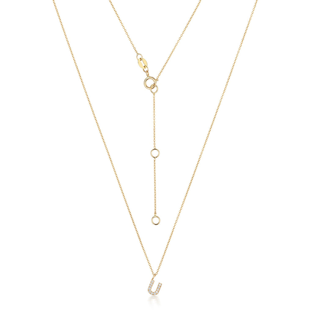 Cervin Blanc DIAMOND INITIAL U NECKLACE IN 18CT GOLD