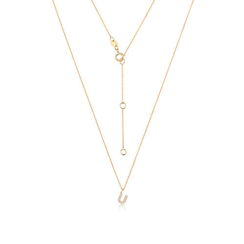 Cervin Blanc DIAMOND INITIAL U NECKLACE IN 18CT GOLD