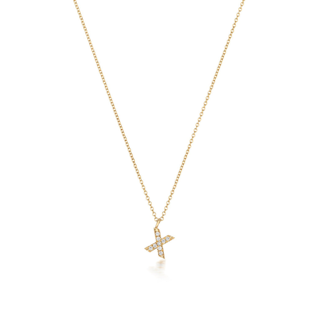 Cervin Blanc DIAMOND INITIAL X NECKLACE IN 18CT GOLD