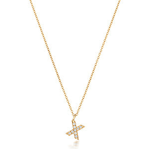 Cervin Blanc DIAMOND INITIAL X NECKLACE IN 18CT GOLD