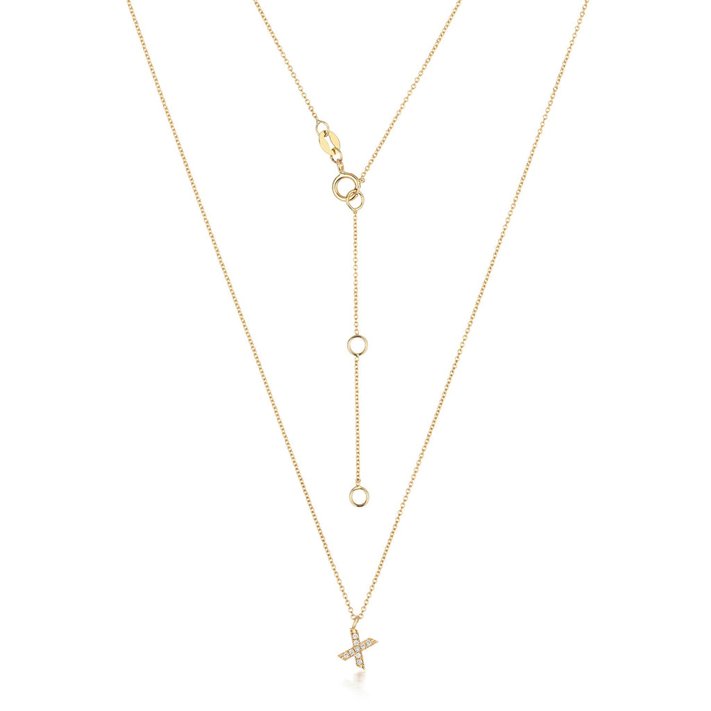Cervin Blanc DIAMOND INITIAL X NECKLACE IN 18CT GOLD