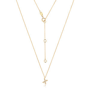 Cervin Blanc DIAMOND INITIAL X NECKLACE IN 18CT GOLD