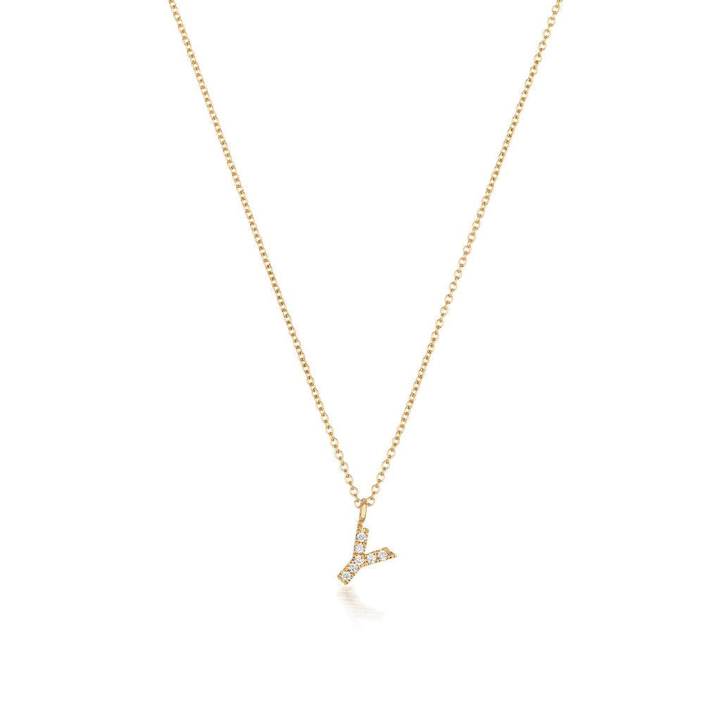 Cervin Blanc DIAMOND INITIAL Y NECKLACE IN 18CT GOLD