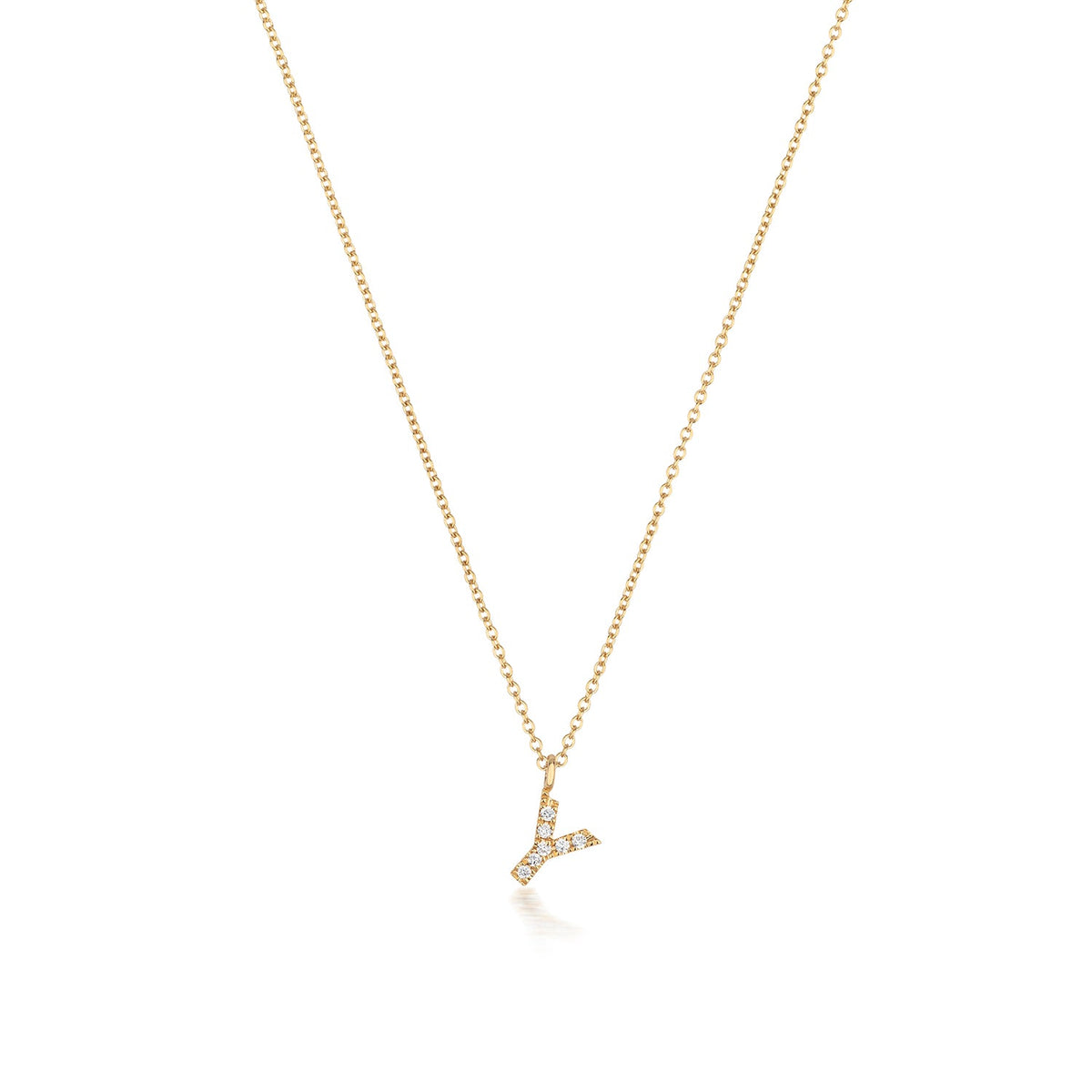 Cervin Blanc DIAMOND INITIAL Y NECKLACE IN 18CT GOLD