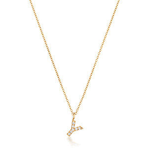 Cervin Blanc DIAMOND INITIAL Y NECKLACE IN 18CT GOLD