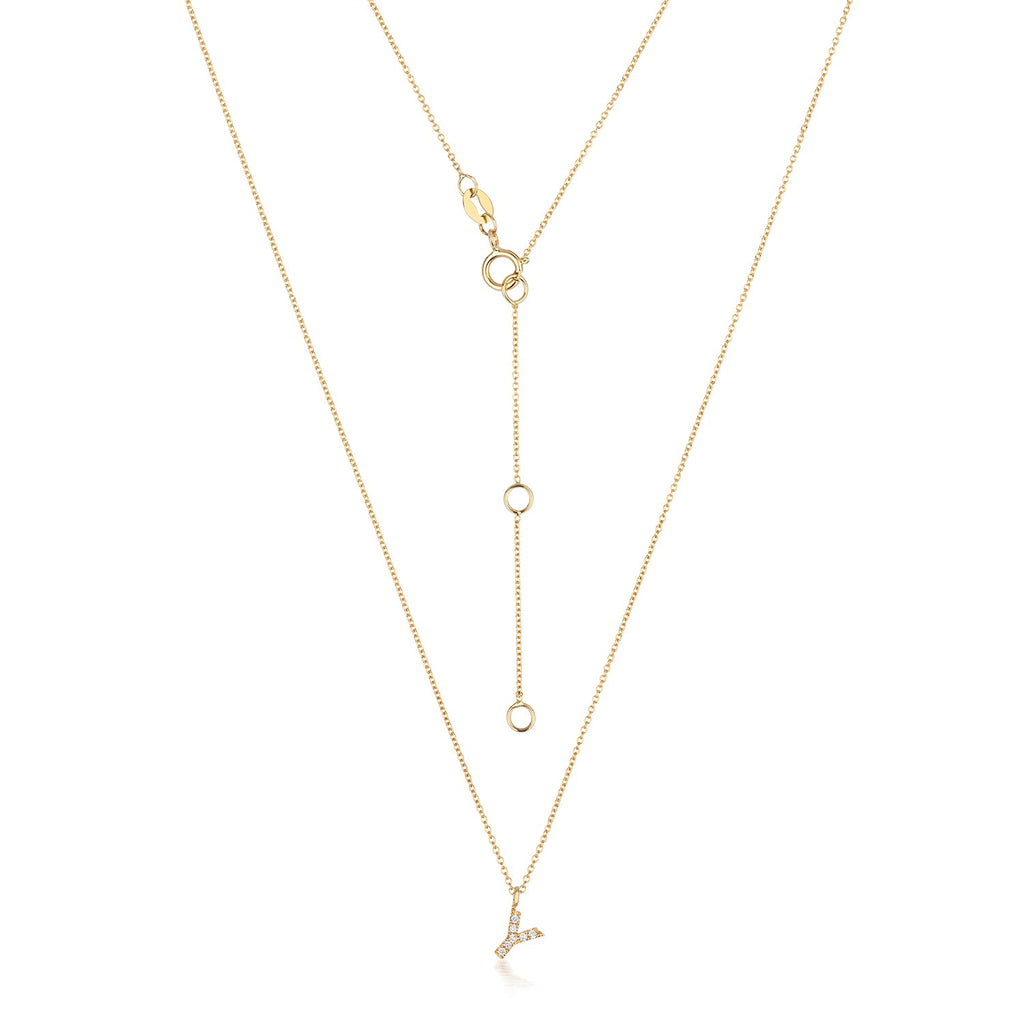 Cervin Blanc DIAMOND INITIAL Y NECKLACE IN 18CT GOLD
