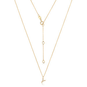 Collier Cervin Blanc avec initiale Y en diamant et or 18 carats
