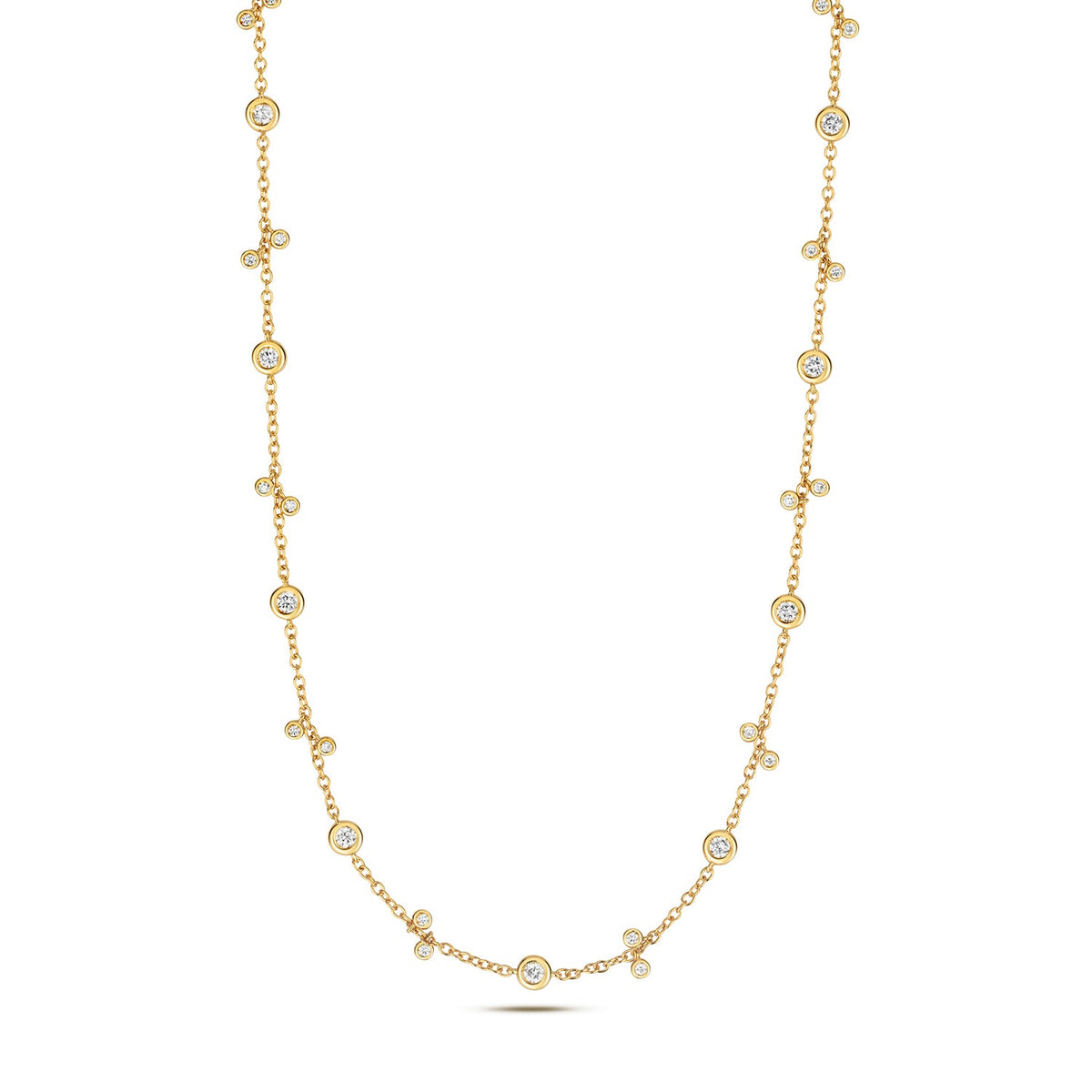 Collier en or jaune et diamants au mètre, en or 18 carats