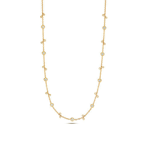Collier en or jaune et diamants au mètre, en or 18 carats