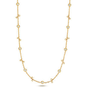 Collier en or jaune et diamants au mètre, en or 18 carats