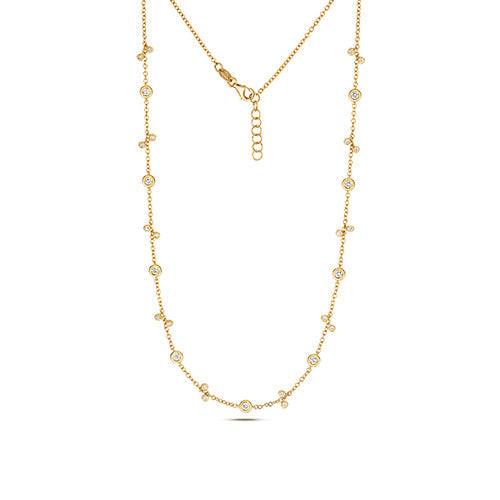 Collier en or jaune et diamants au mètre, en or 18 carats