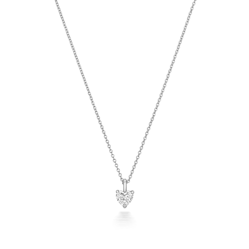  COLLANA A FORMA DI CUORE CON DIAMANTI IN ORO BIANCO 18KT