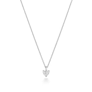 DIAMOND HEART SHAPE NECKLACE IN 18CT WHITE GOLD