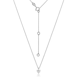  COLLANA A FORMA DI CUORE CON DIAMANTI IN ORO BIANCO 18KT