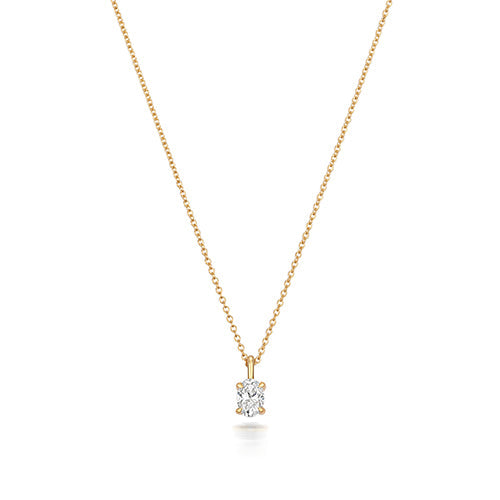 Collier en or 18 carats serti de diamants taille ovale