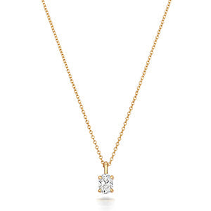 Collier en or 18 carats serti de diamants taille ovale