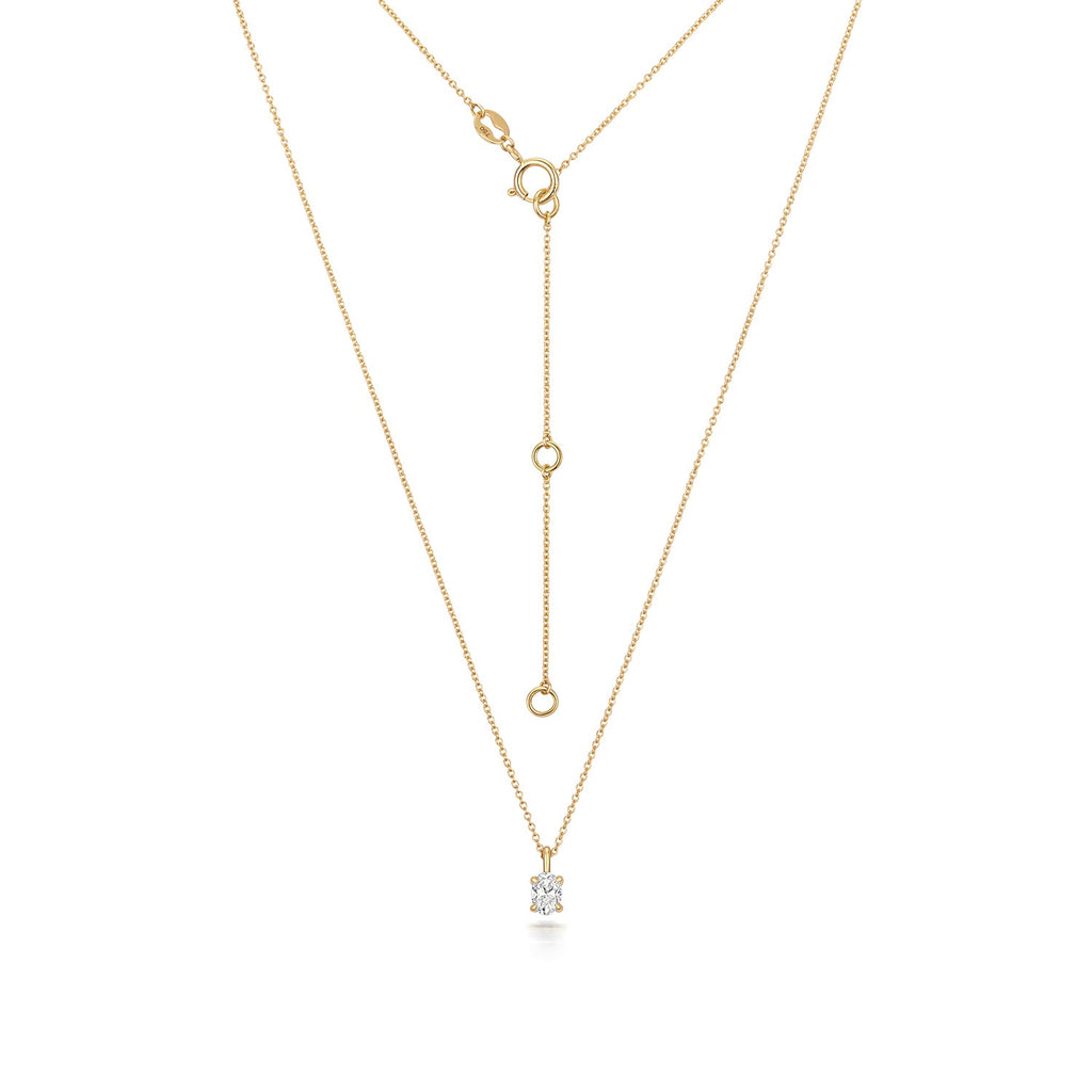 DIAMOND OVAL CUT NECKLACE IN 18CT GOLD