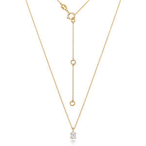 DIAMOND OVAL CUT NECKLACE IN 18CT GOLD