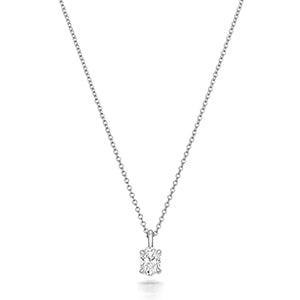 Collier en or blanc 18 carats serti de diamants taille ovale