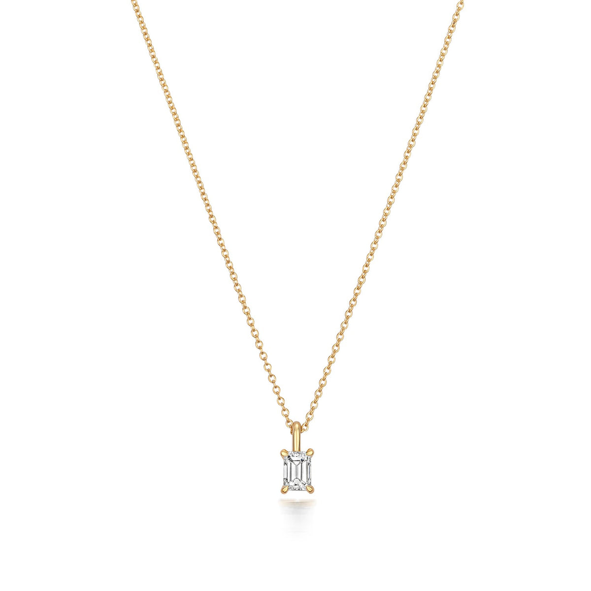  COLLANA CON DIAMANTI TAGLIO SMERALDO IN ORO 18KT
