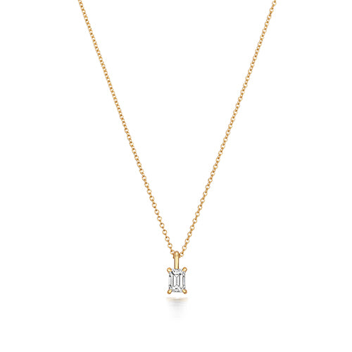  COLLANA CON DIAMANTI TAGLIO SMERALDO IN ORO 18KT