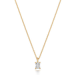  COLLANA CON DIAMANTI TAGLIO SMERALDO IN ORO 18KT