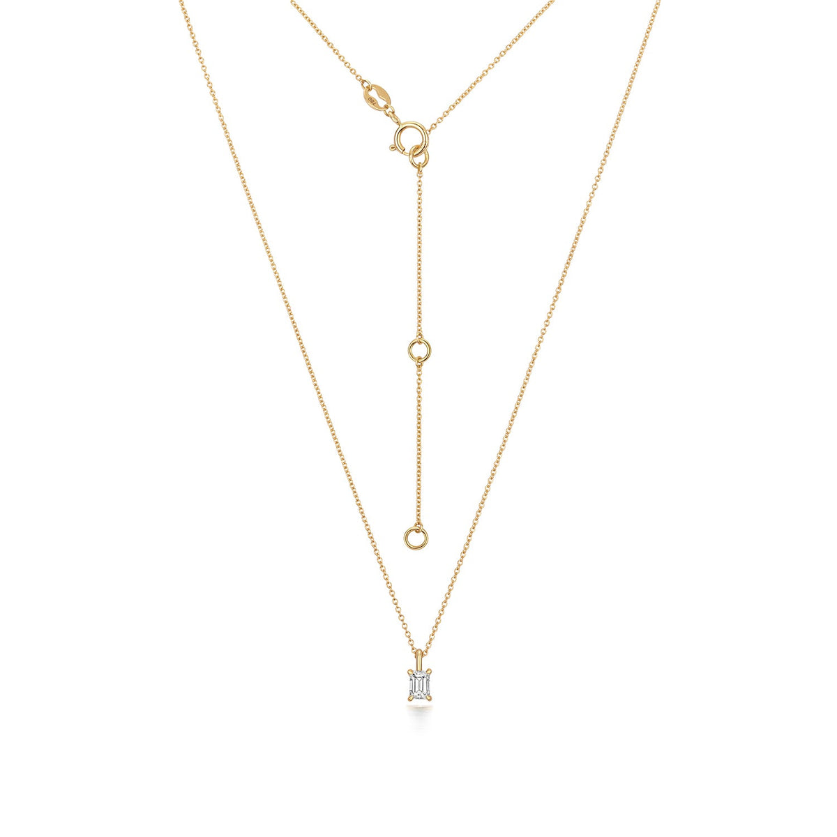  COLLANA CON DIAMANTI TAGLIO SMERALDO IN ORO 18KT