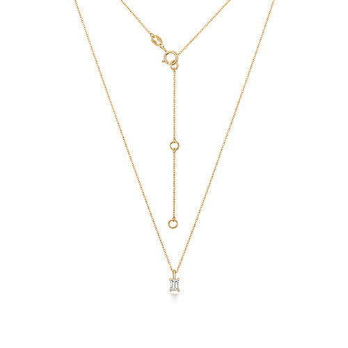  COLLANA CON DIAMANTI TAGLIO SMERALDO IN ORO 18KT
