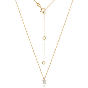 Halskette mit smaragdgeschliffenen Diamanten in 18-karätigem Gold