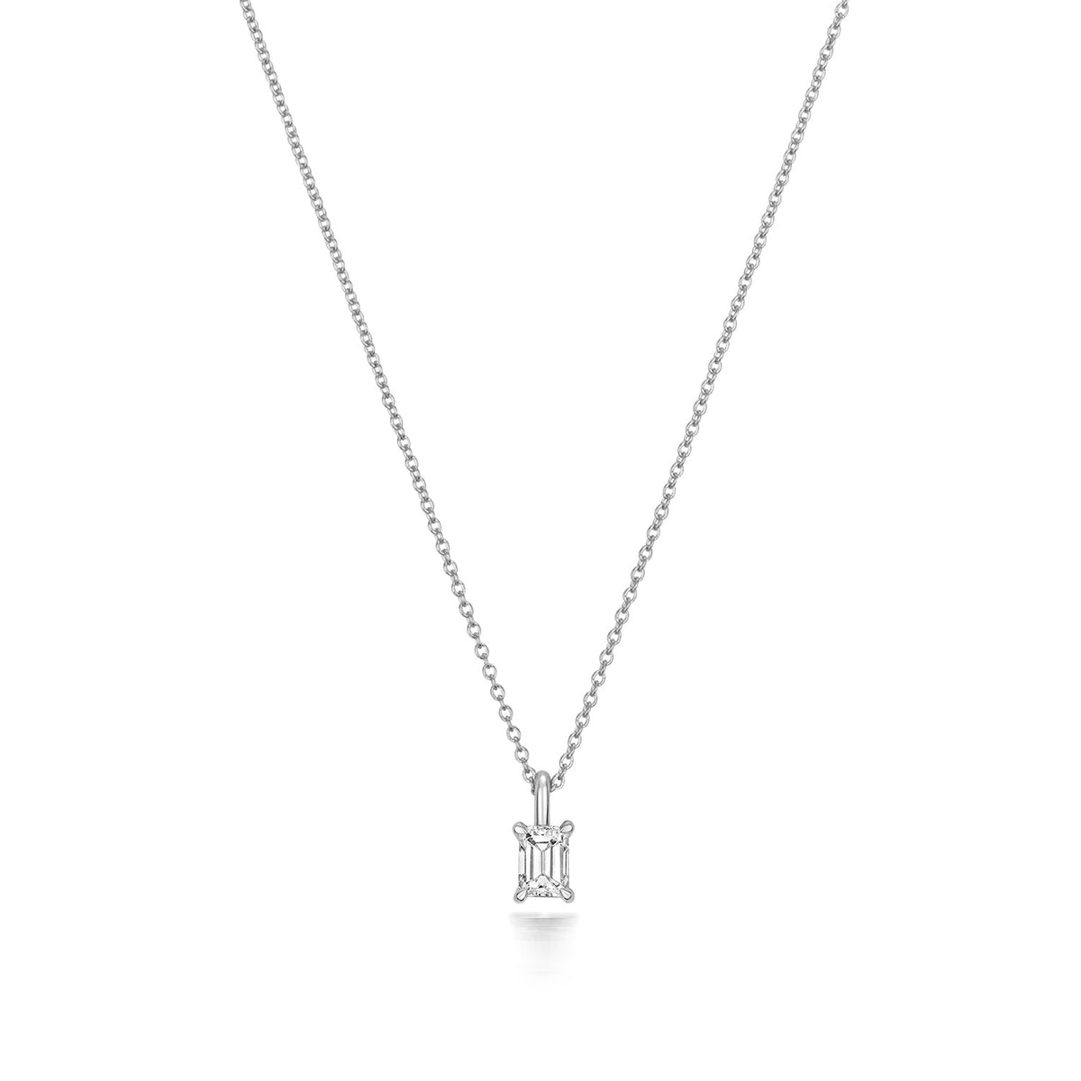  COLLANA CON DIAMANTI TAGLIO SMERALDO IN ORO BIANCO 18KT