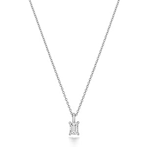  COLLANA CON DIAMANTI TAGLIO SMERALDO IN ORO BIANCO 18KT