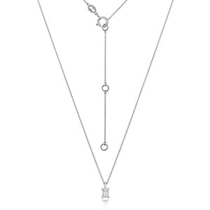 Diamant-Smaragd-Schliff-Halskette aus 18-karätigem Weißgold