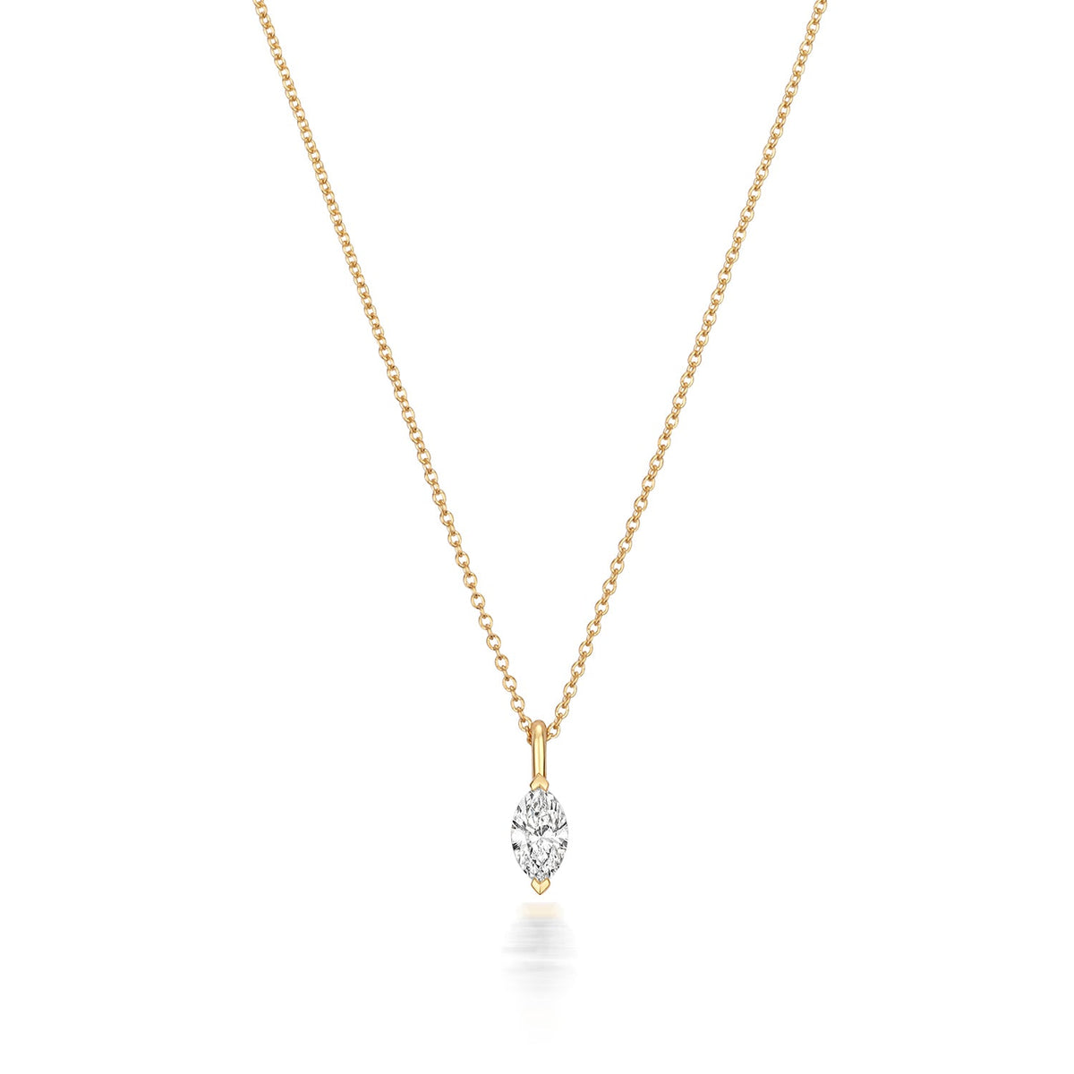 COLLIER EN OR 18 CARATS AVEC DIAMANTS TAILLE MARQUISSE