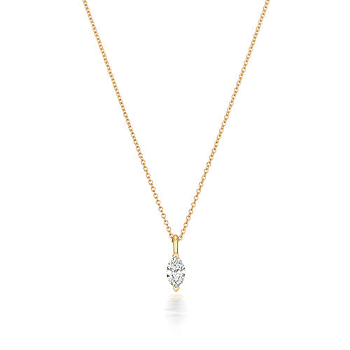 COLLIER EN OR 18 CARATS AVEC DIAMANTS TAILLE MARQUISSE