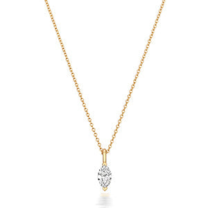 COLLIER EN OR 18 CARATS AVEC DIAMANTS TAILLE MARQUISSE