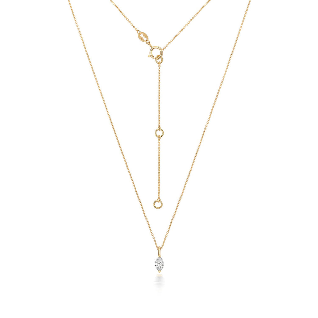 DIAMOND MARQUISE CUT NECKLACE IN 18CT GOLD