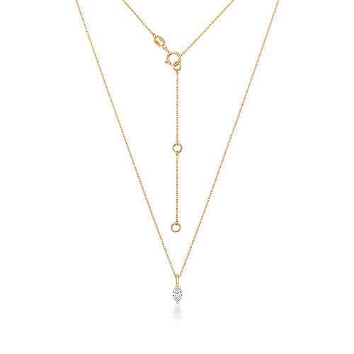 COLLIER EN OR 18 CARATS AVEC DIAMANTS TAILLE MARQUISSE