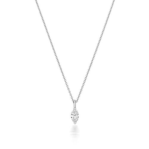 Collier en or blanc 18 carats serti de diamants taille marquise