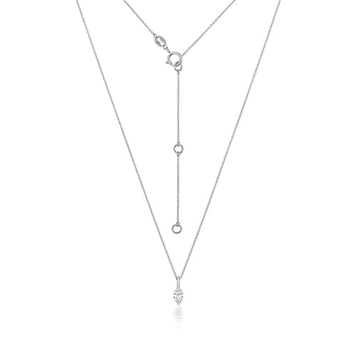 Collier en or blanc 18 carats serti de diamants taille marquise