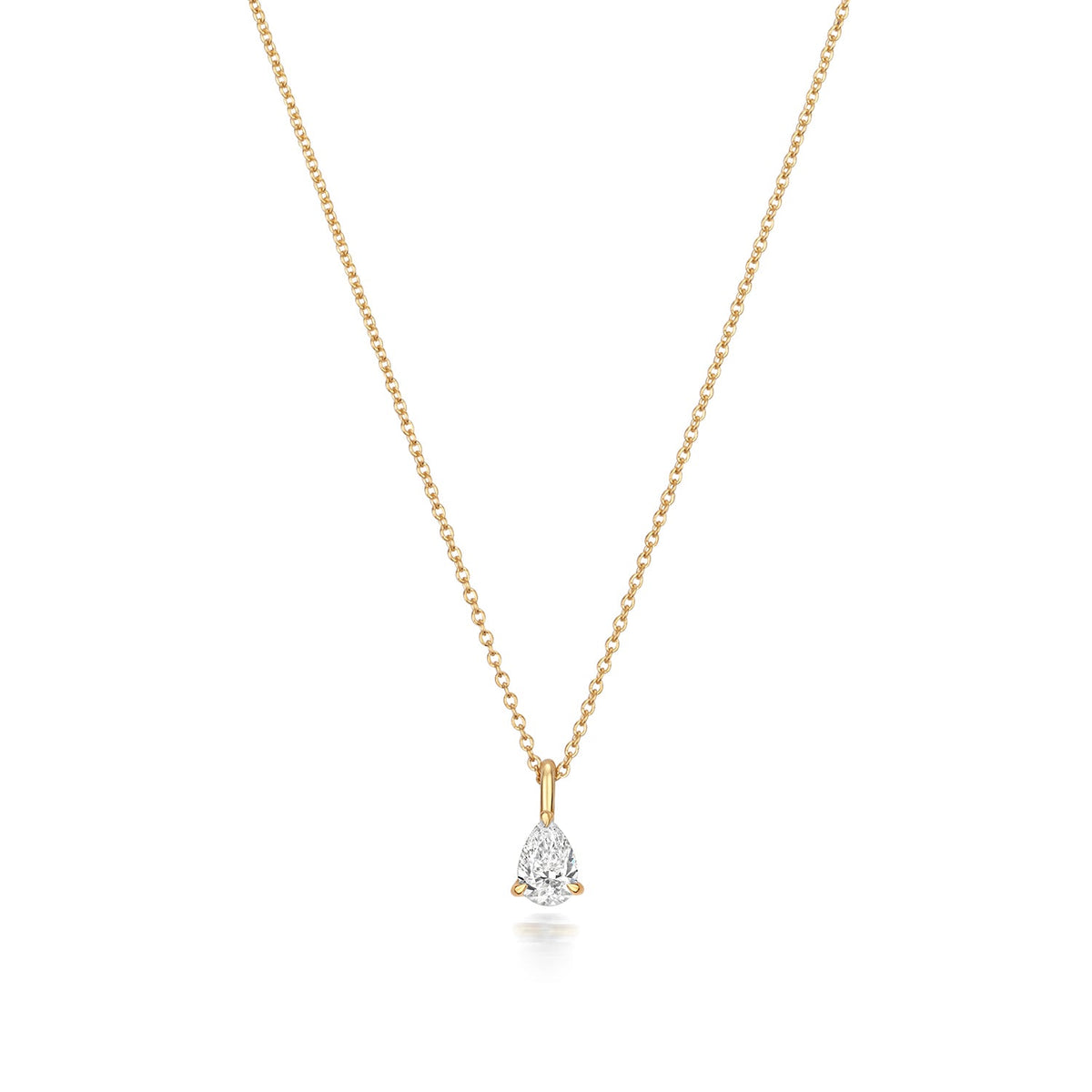 Collier en or 18 carats serti de diamants en forme de poire