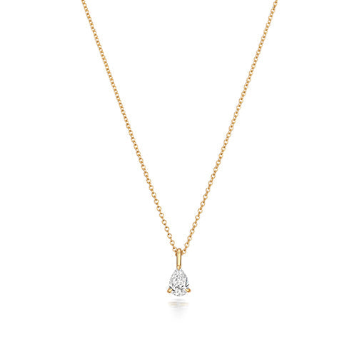 Collier en or 18 carats serti de diamants en forme de poire