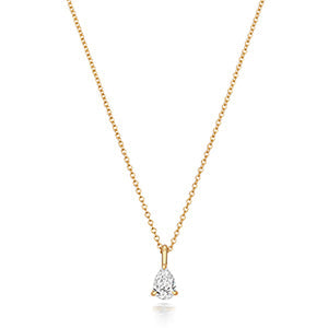 Collier en or 18 carats serti de diamants en forme de poire