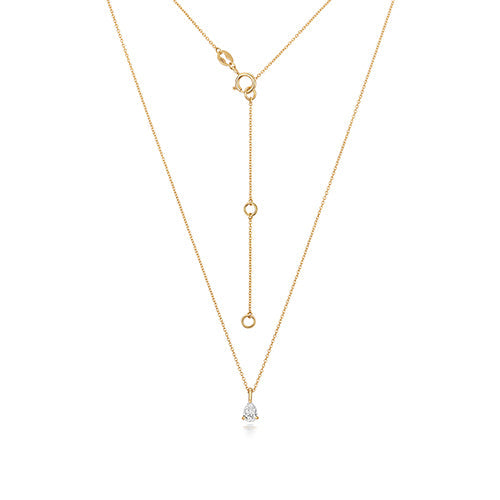 Collier en or 18 carats serti de diamants en forme de poire