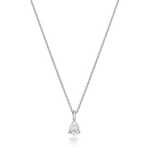 Collier en or blanc 18 carats serti de diamants en forme de poire