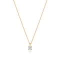 Diamant-Asscher-Schliff-Halskette aus 18-karätigem Gold
