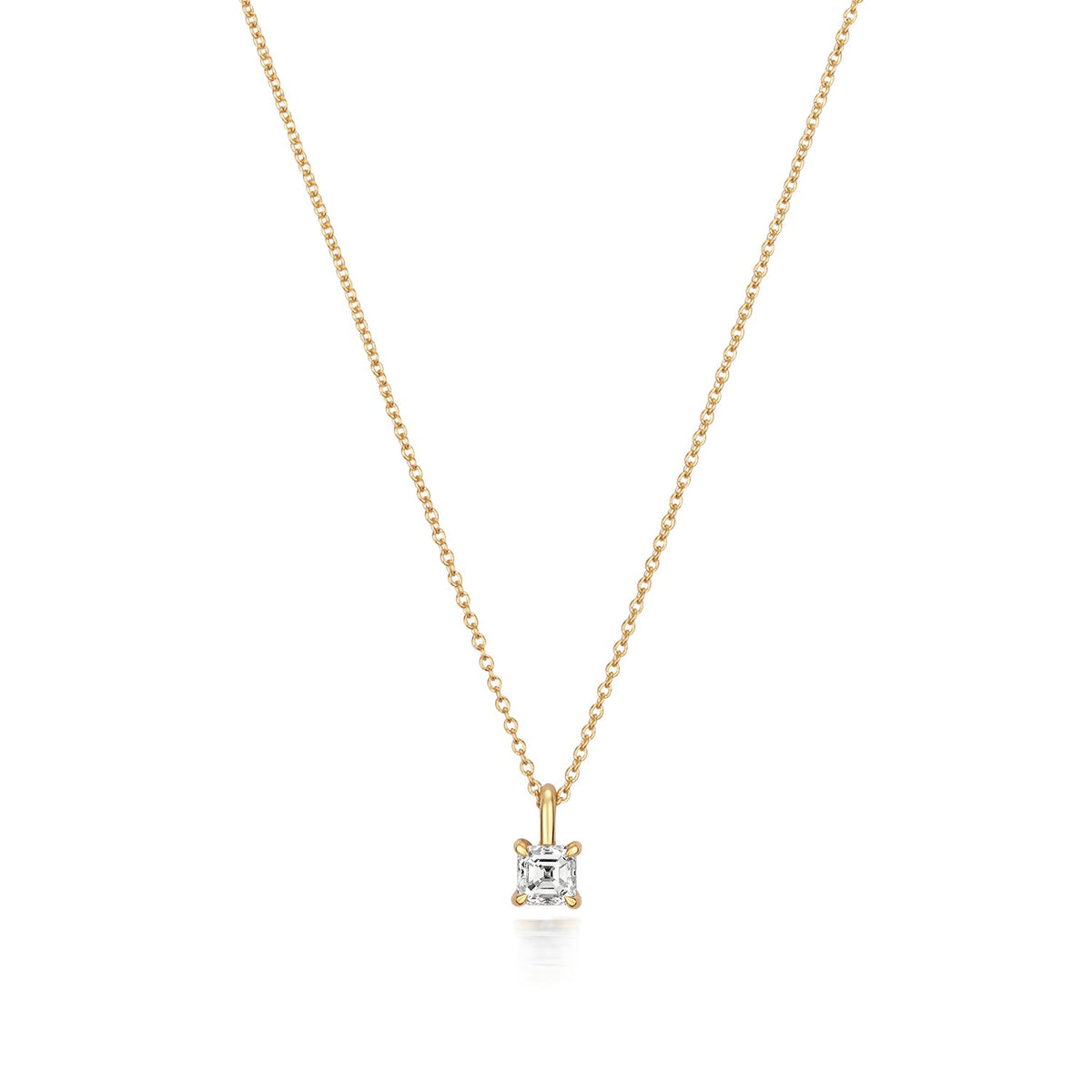 COLLIER EN OR 18 CARATS AVEC DIAMANTS TAILLE ASSCHER